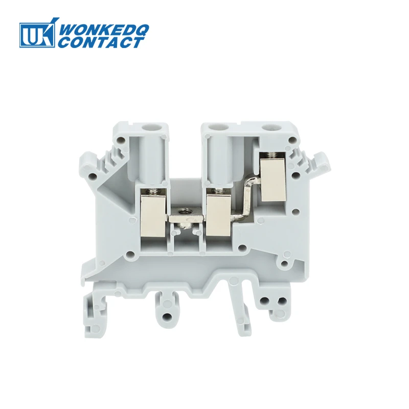 UK5-TW Double Connection One Side Screw Connection UK 5 Twin Termin Strip Wire Connector DIN Rail Terminal Block 10Pcs wire connectors din rail terminal block
