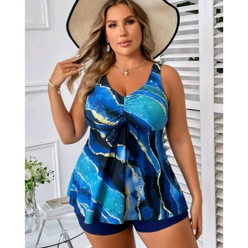 L-5XL Plus Size High Waist Bikini Women's Push Up Large Size 3XL 4XL Swimsuit Summer Mujer Tummy Control Swimwear Bikini Sets