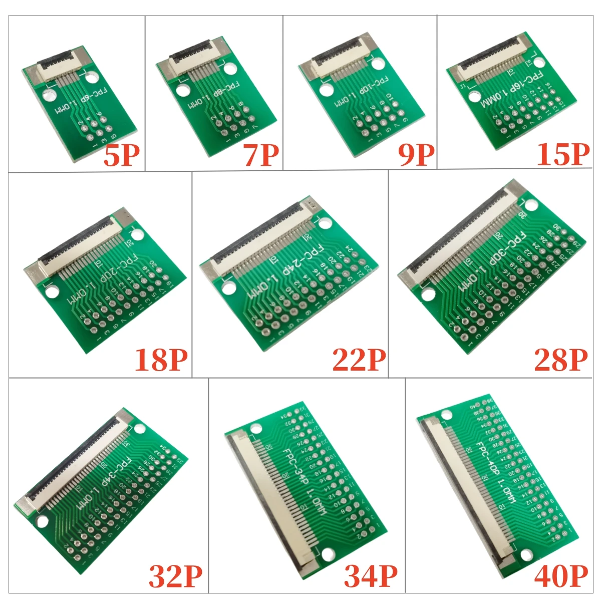 Printed Circuit Board FPC FFC Flexible Cable Adapter Board 1.0mm Pitch Connector SMT to 2.54mm 4/5/6/7/8/9/10/12/14/15/16/18/20/22/24/26/28/30/32/40P pcb board,pcb board assembly,printed circuit board