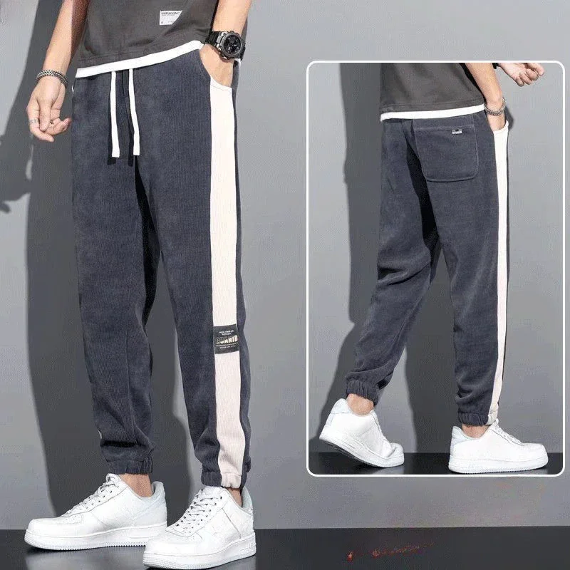 Pantalones deportivos para hombre, lisos, con bolsillos y cremallera, pantalones deportivos para hombre, pantalones finos, pantalones de gimnasio recortados de verano, estilo coreano, diseñador Y2k
