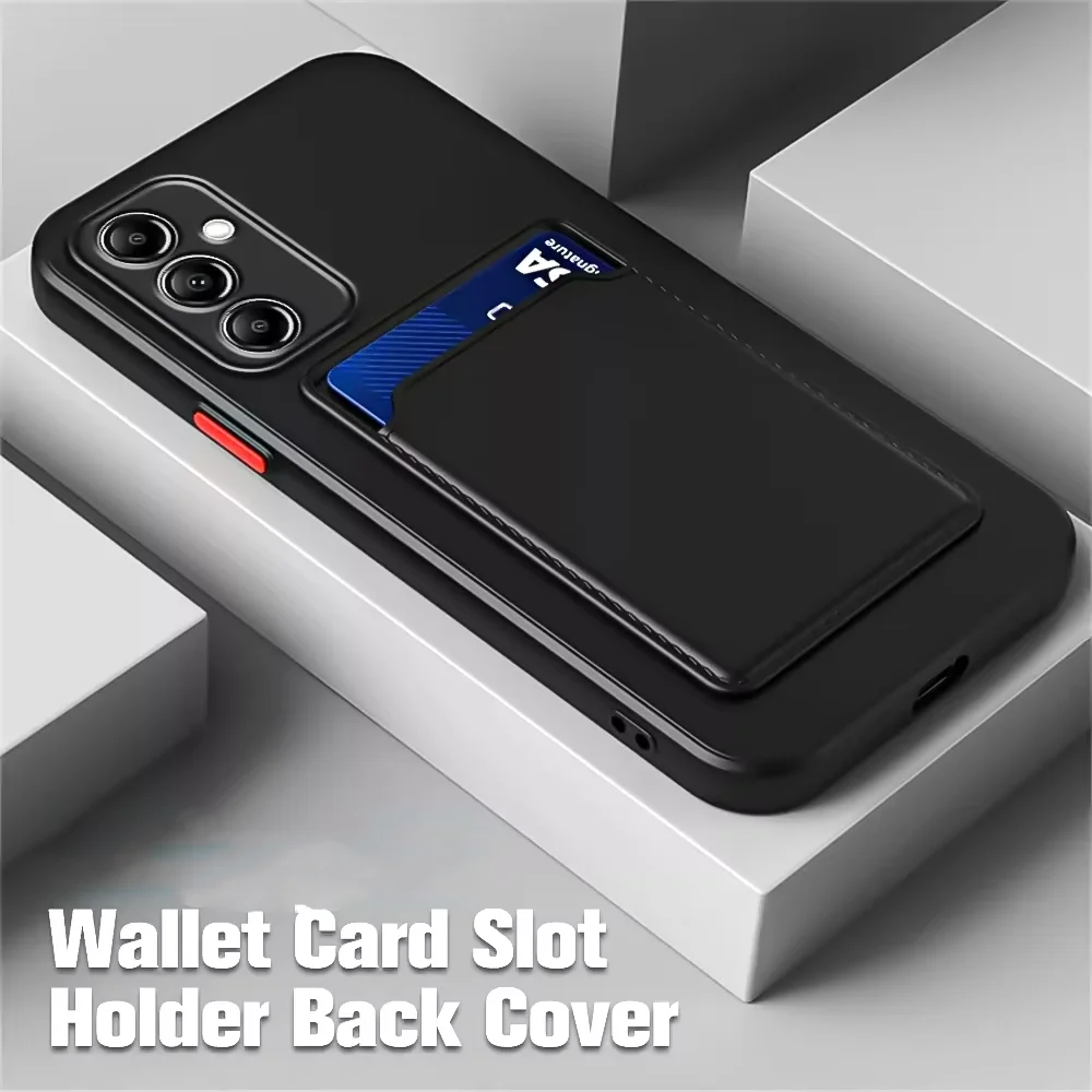 Soft Silicone Card Holder Wallet Phone Case Cover