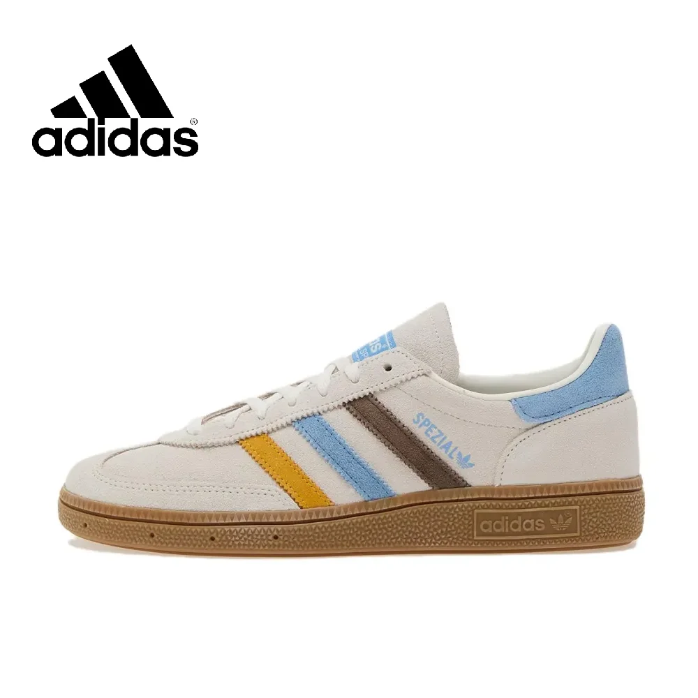 thumbnail image 1 of Pantalones cortos de tabla de corte bajo para hombre y mujer Adidas Original HANDBALL SPEZIAL LOW, color beige y gris, zapatos casuales a juego, 1 of 5