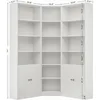 Corner Bookshelf and Bookcase with 2 Storage Cabinets and 7 Tier Adjustable Shelves, 71" Height Storage Shelves Corner Combinat 2