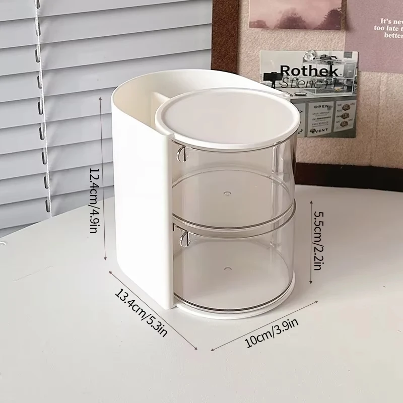 1Pcs Cosmetic Organizer Bathroom Makeup Cushion Organizer Beauty Egg Storage Display Case Rotating Compartment Organizer 6