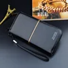 New Men's Wallet Long Zipper Handbag Men's Money Clip Business Casual Large Capacity Soft Leather Wallet Mobile Case 6