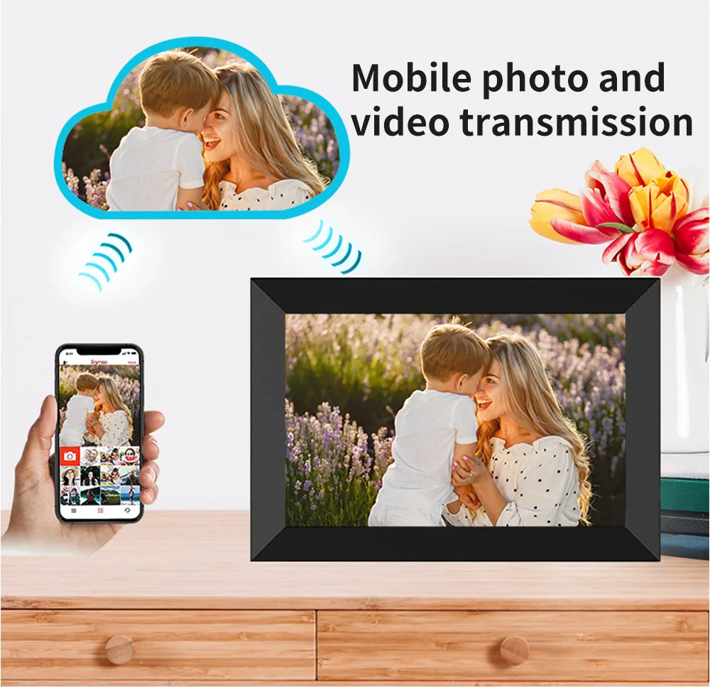 Description Picture 4 of itemNew 10.1Inch Frameo Digital Photo Frame WIFI Digital Picture Frame Smart Electronic Image Album Bulit-in 16GB for Gift Giving