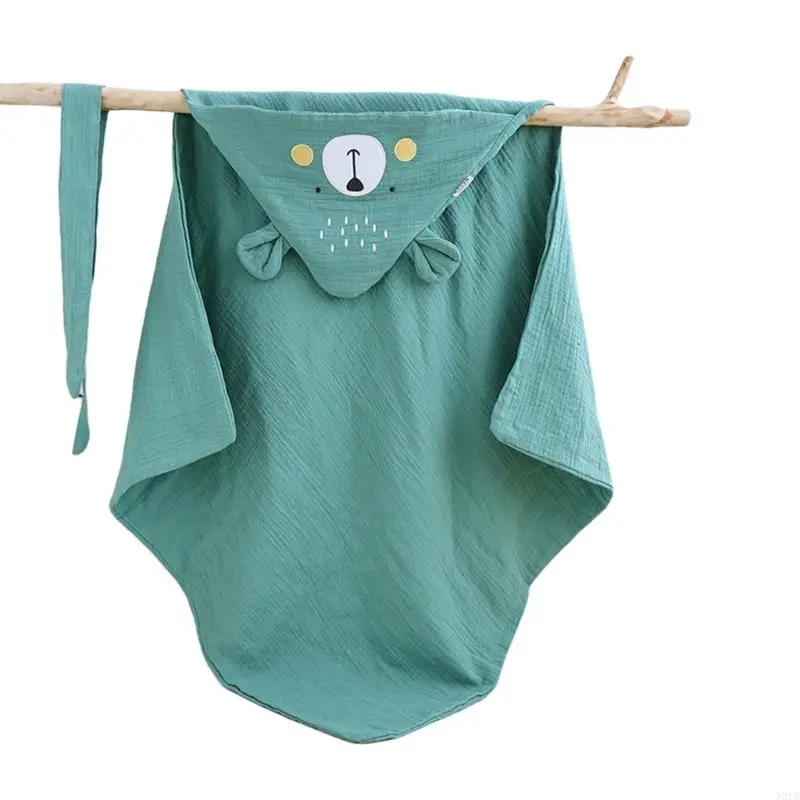 Atmungsaktives Bio-Wickeltuch für Säuglinge, 3-in-1-Empfangsdecke, Kapuzenhandtuch, Babywickel, geeignet für Neugeborene A2UB – Detail 7