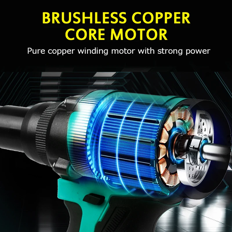 Brushless Electric Rivet Gun Cordless Rivet Nut Gun Drill Insert Automatic Riveting Tool For Makita Battery / Dayi battery 2
