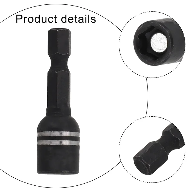 1Pcs 8mm Magnetic Nut Screwdriver Socket Bit Hex Shank Driver Adapter Socket Wrench For Power Drills Drivers Socket Kit 4