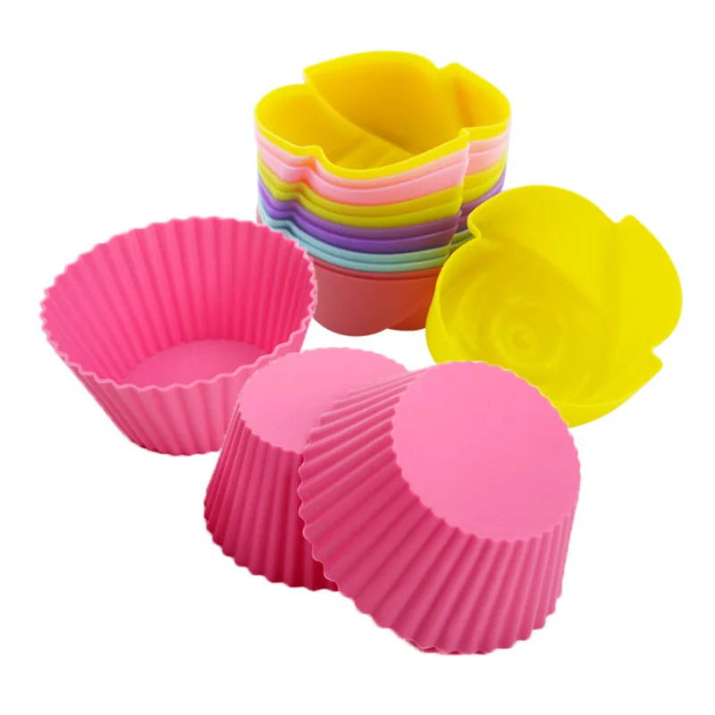 

5Pcs Non-Toxic Environmentally Friendly Silicone Cup Cake Chocolates Cookie Mousse Mold -40C To +230℃ Kitchen Baking Accessories