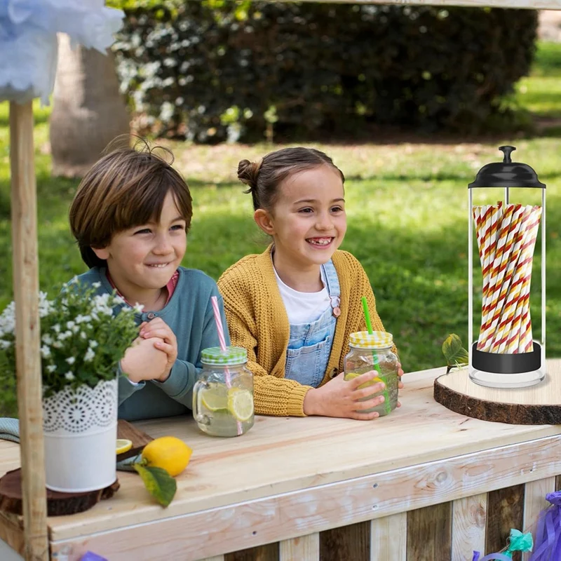 iplusmile Distributeur De Pailles Verre Et Seau De Rangement pour