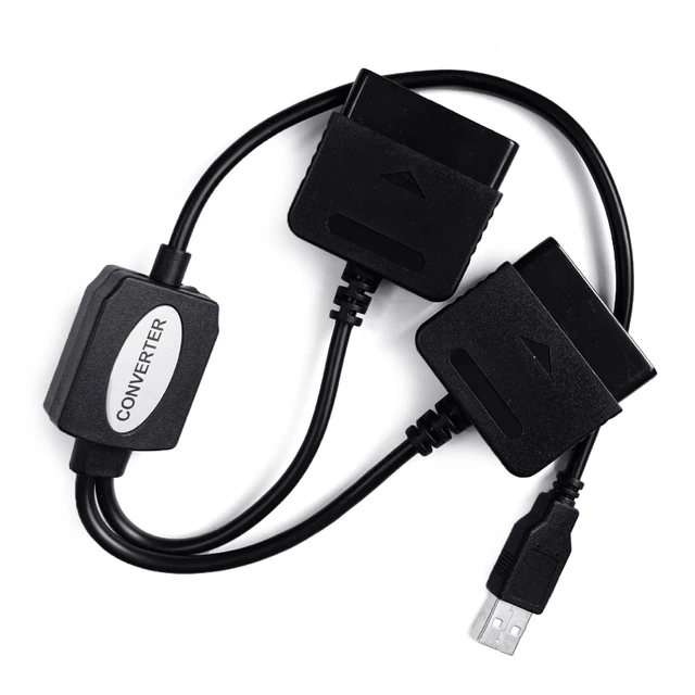 Cabo conversor adaptador USB para controle de jogos para PS2 para  acessórios de videogame de PC PS3