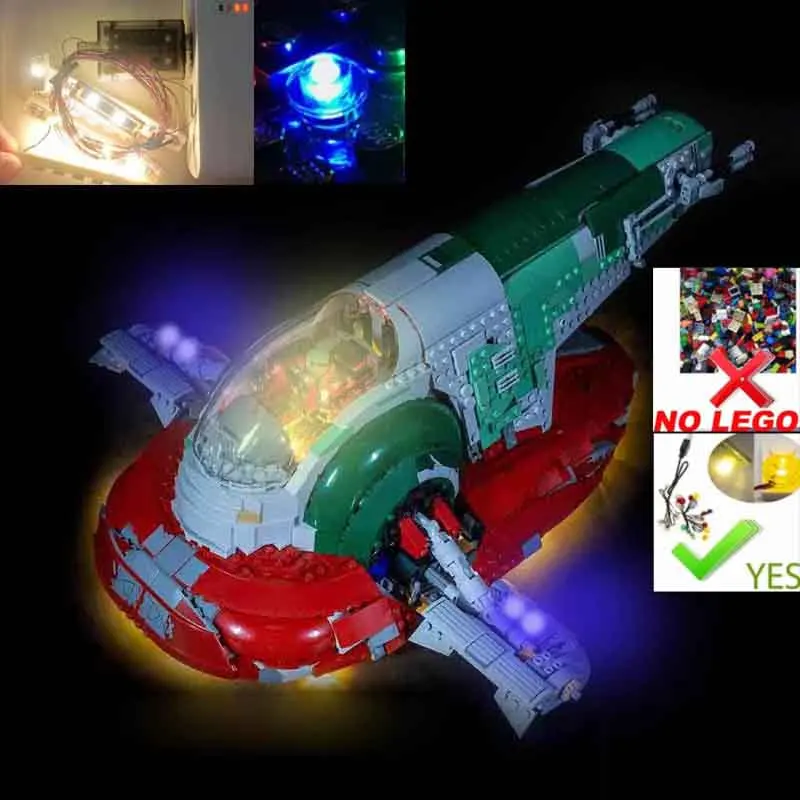 USB Lights Set for Lego 75060 STAR Slave I Building Set - (NOT Included LEGO Model)