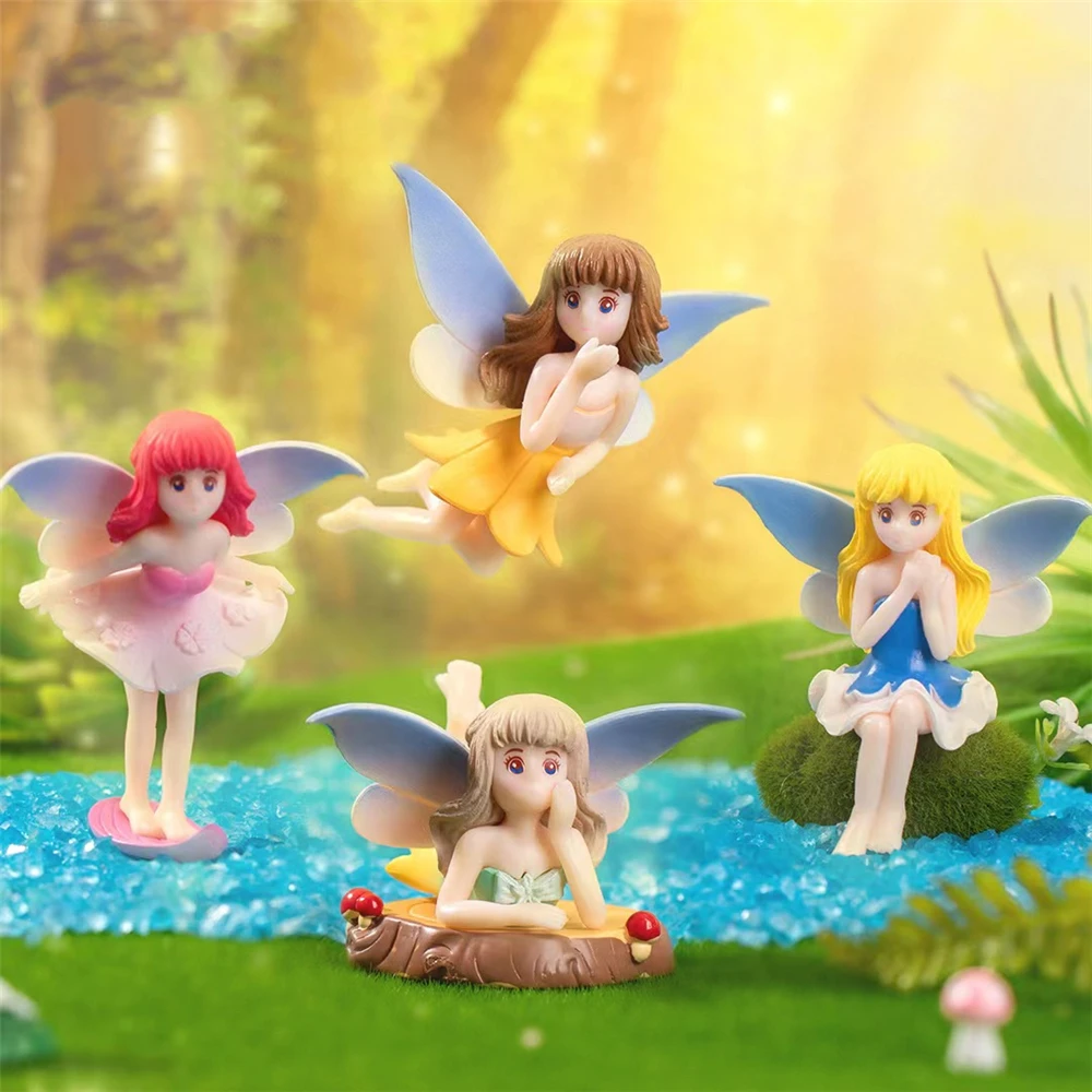 Description Picture 2 of itemCartoon Wing Girl Angel Figure Fairy Garden Miniature Cake Decor Sculptures & Figurines Flower Girls Angels Statue Decoration