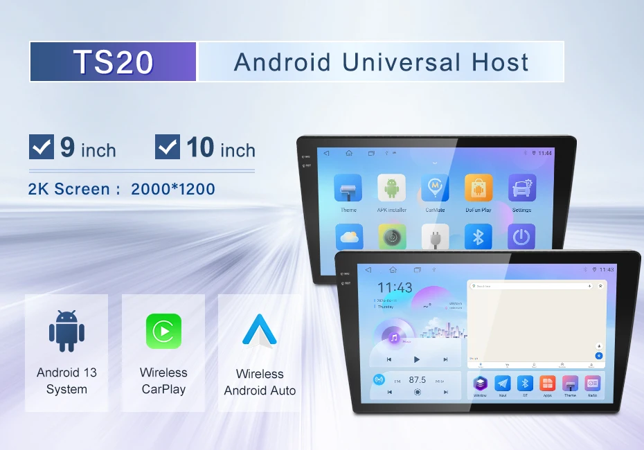 1DIN android13 2K 360 Panorama Car Radio 7/9/10inch Universal Host Players Topwa