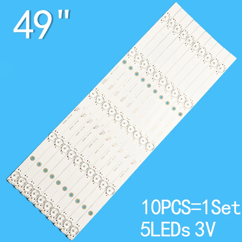 

10PCS LED strip For GC49D06-ZC21FG-03 303GC490032 DLED49GC 10X6 0002 For H49E12 H49E10 H49E07 H49E17 H49E09 49HUA6361