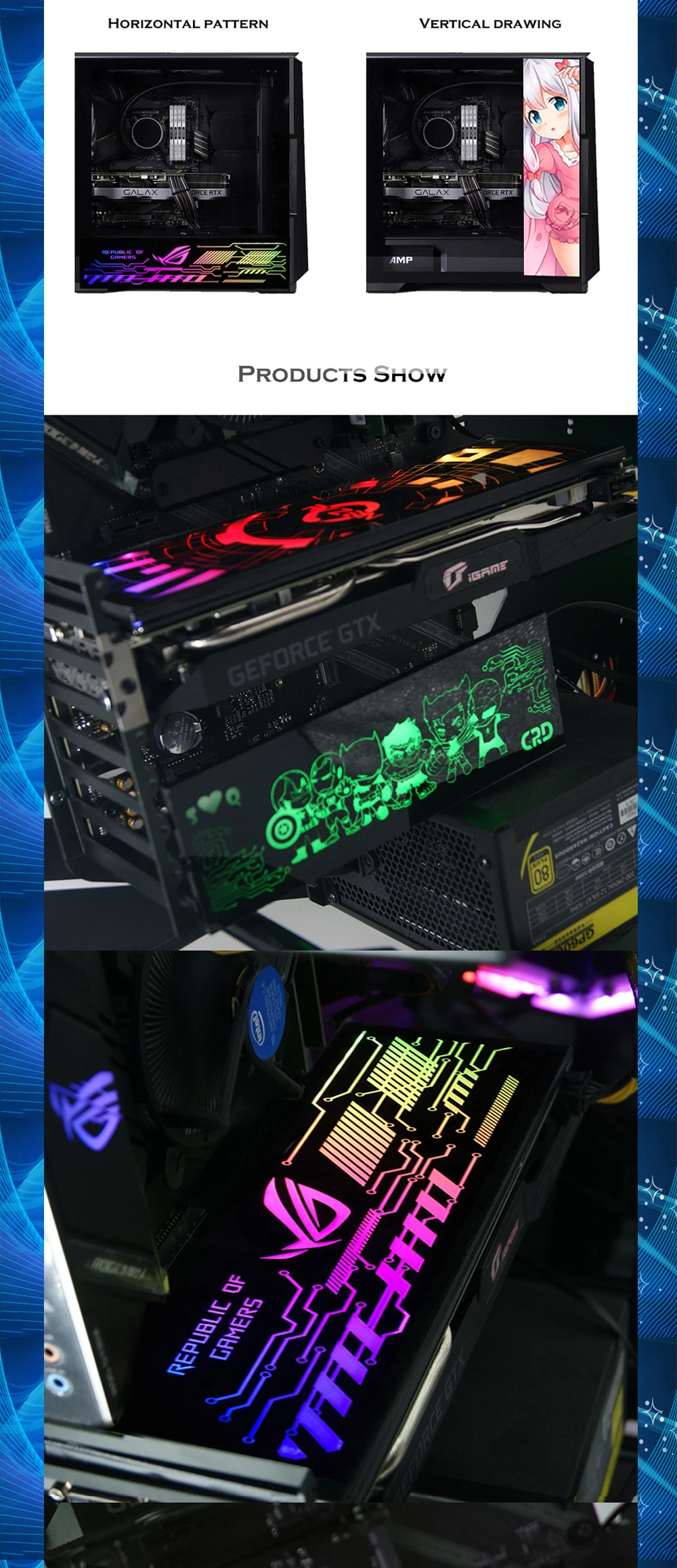 iluminação, painel lateral VGA, Backplate PC Gamer