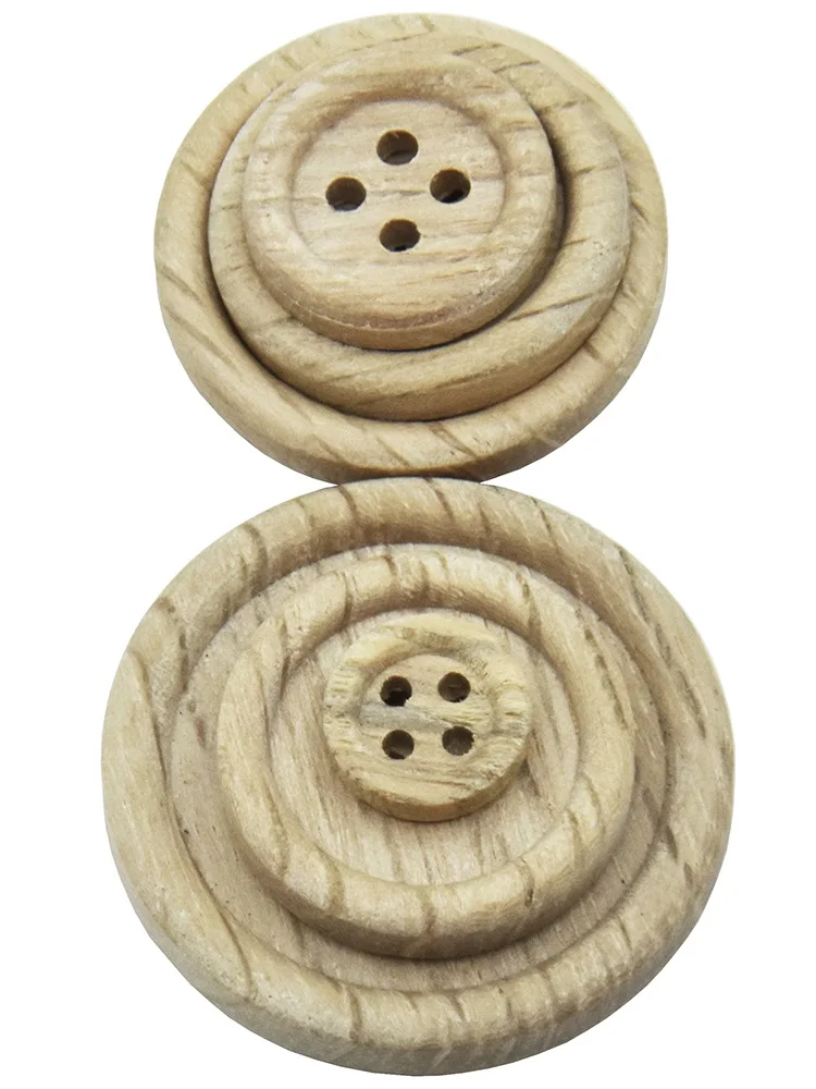 Natural Color Wooden Buttons 4 Holes Wood Button Sewing Craft Accessories  50Pcs