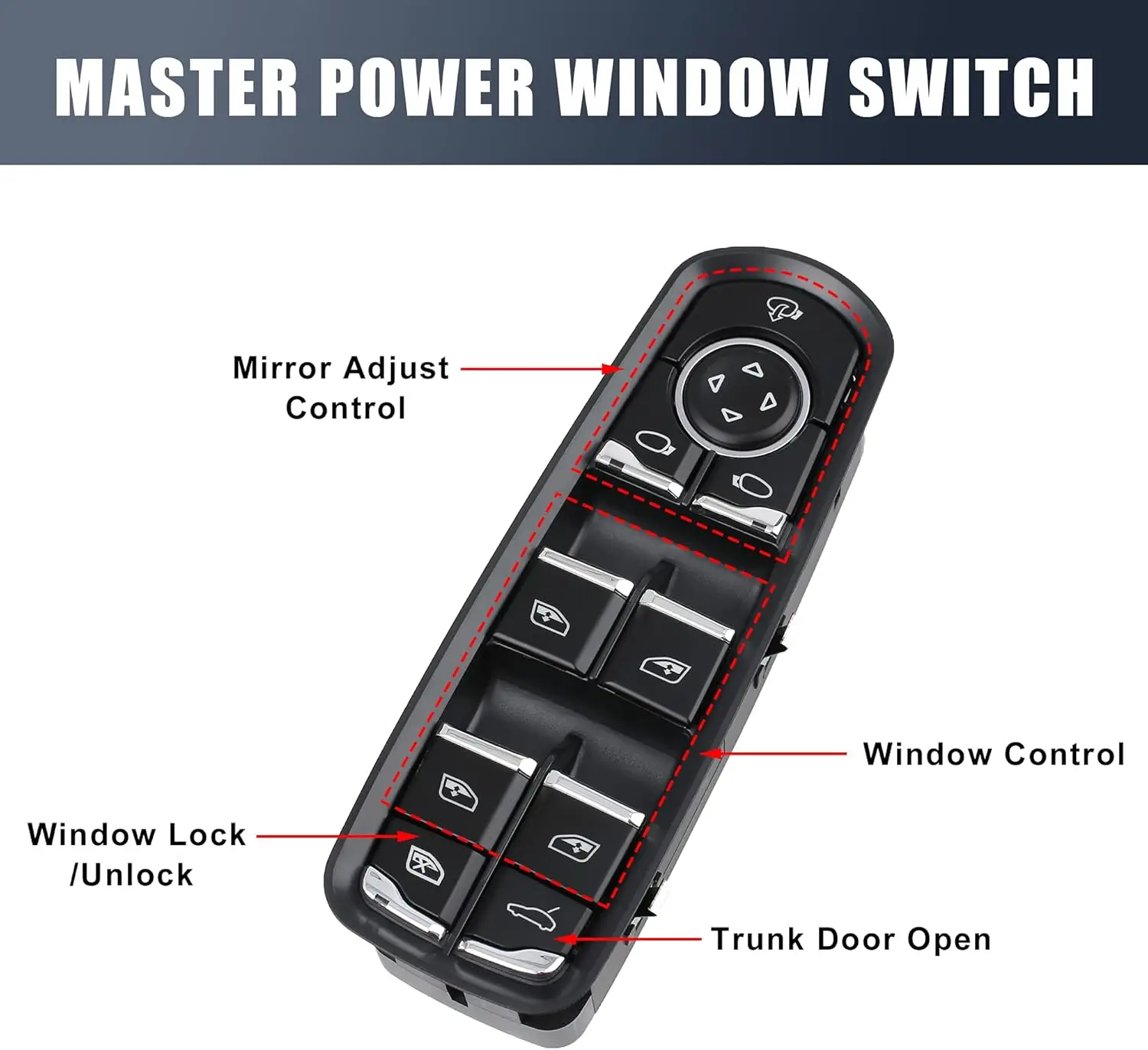 Vorne Links Elektrische Fensterheber Schalter Taste Master Für Porsche Cayenne Macan Panamera 2011-2017 7PP959858MDML 7PP959858RDML – Detail 11