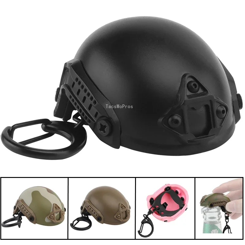 

Tactical Mini FAST Helmet Keychain Portable Helmet Shaped Beer Bottle Opener Outdoor Hunting Hiking Backpack Decoration Key Ring