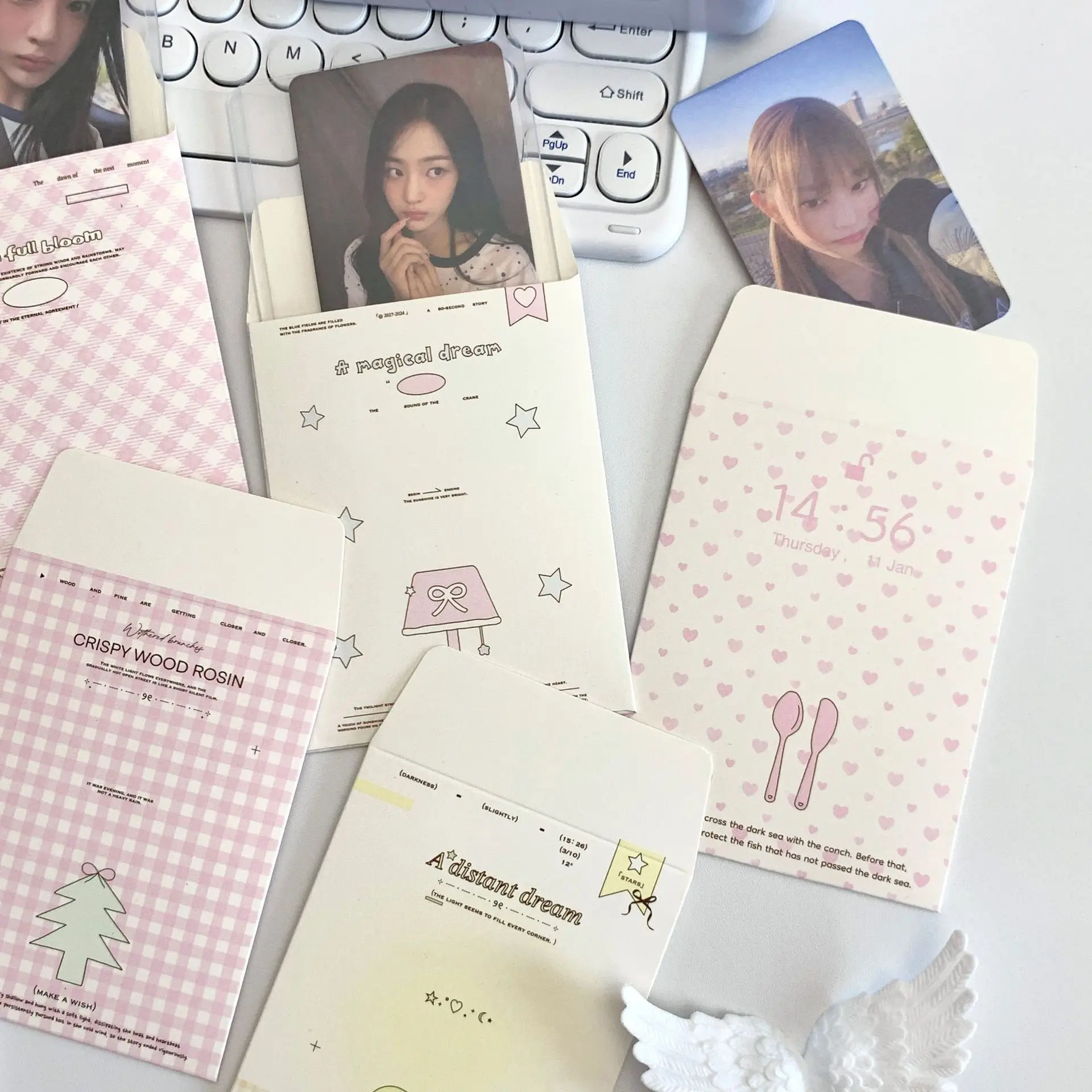 MINKYS 10pccs/Pack Kawaii Black Cat 3 inch Photocard Holder Photo Card Envelope Storage Bag Paper Collect Bag School Stationery 5
