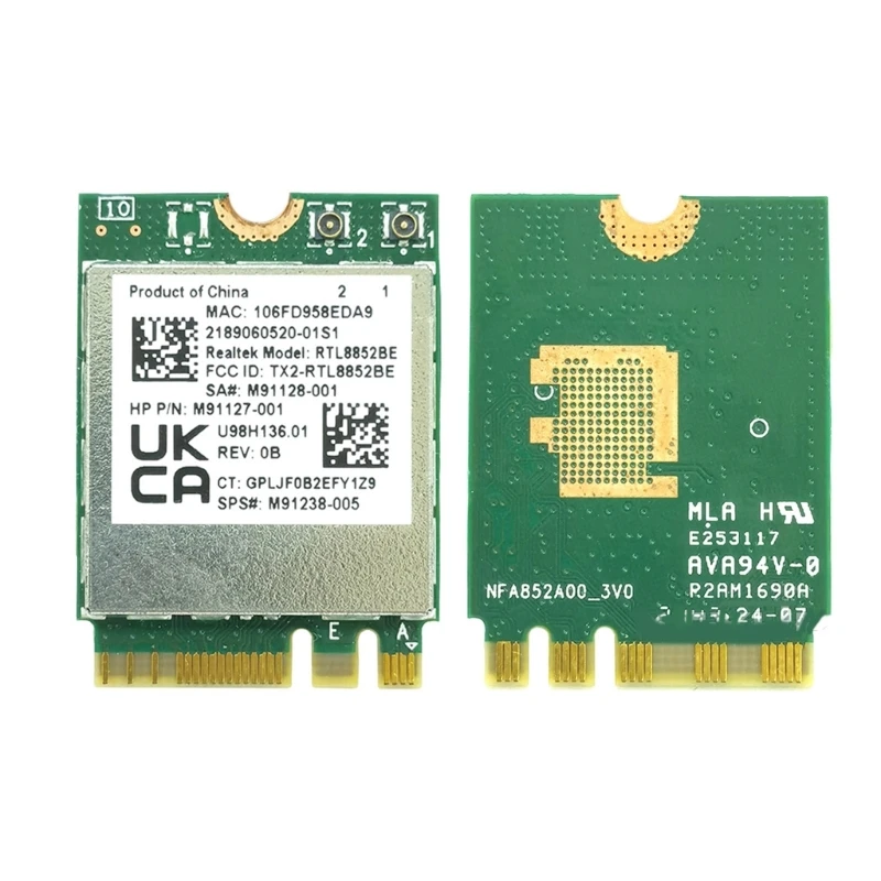 RTL8852BE Wifi6 무선 네트워크 카드 BT5.2 듀얼 밴드 1800M Wlan WiFi 커넥터 M2-NGFF 어댑터 2.4G + 1800Mbps Dropship