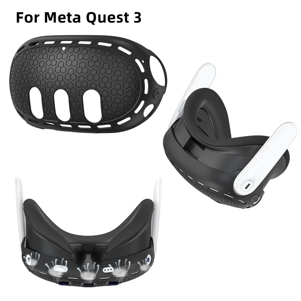 

For Meta Quest 3 Silicone Case Face Cover VR Helmet Headset Anti-Scratch Protection Cover Protective Shell Glasses Accessories