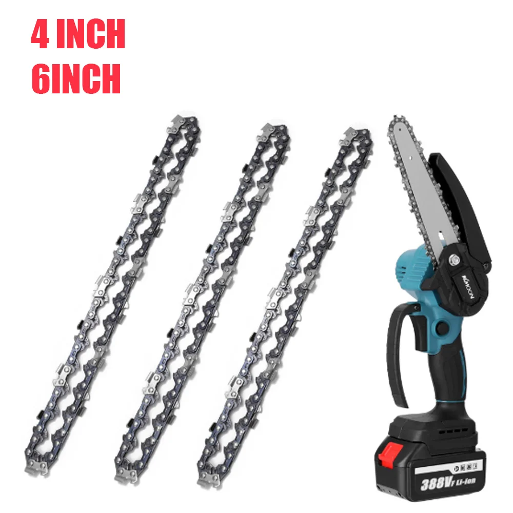 

3pcs Mini Steel Chainsaw Chains 4 Inch 6 Inch Electric Chainsaws Accessory Chains Replacement Mini Electric Chainsaw Chains