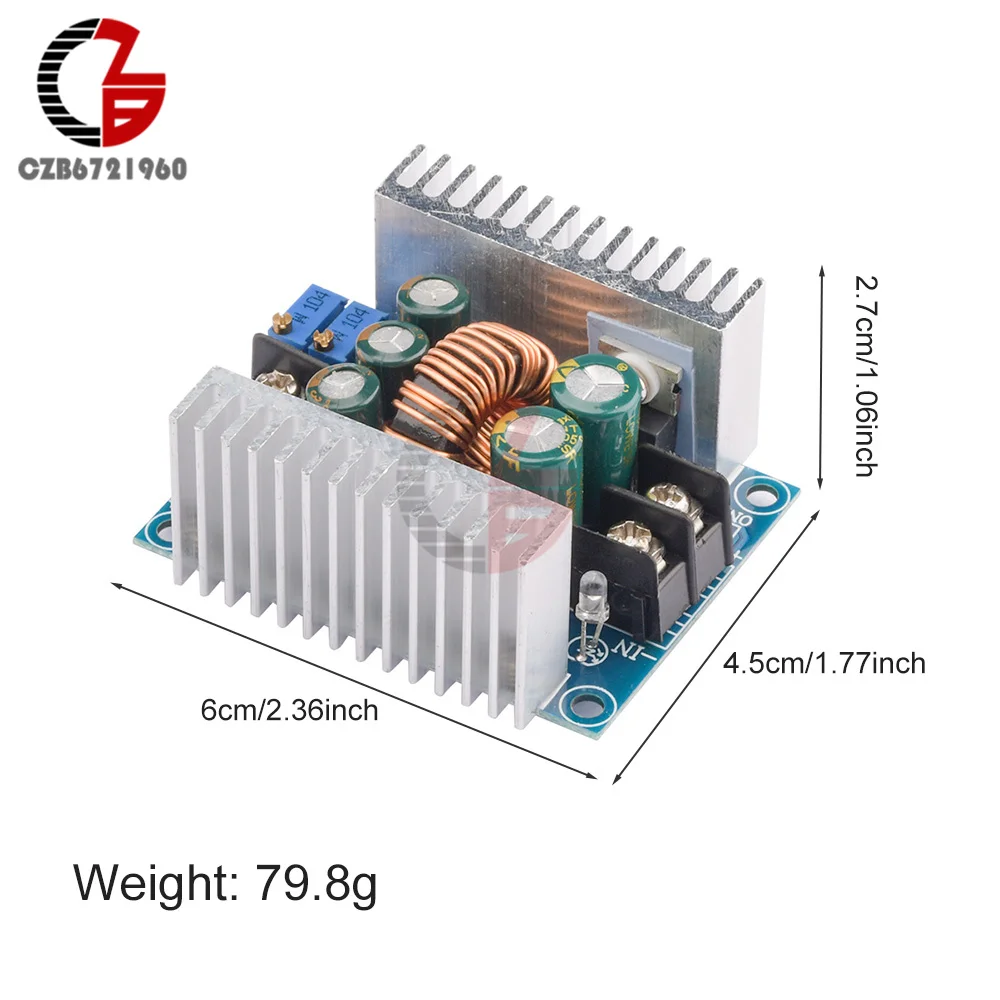 DC-DC 20A 300W Step-Down High-Power Adjustable 6-40V to 1.2-35V CV CC -  Toko Komponen Elektronik , Listrik , LED dan Robotika