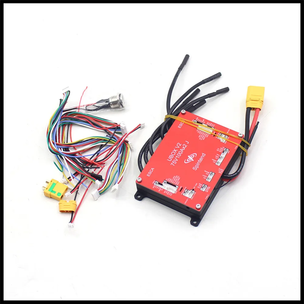 75V200A Dual Motor Controller Ubox V2 J with 2.4Ghz Receiver Integrate Base on 75V300A VESC for Electric Scooter Skateboard Bike
