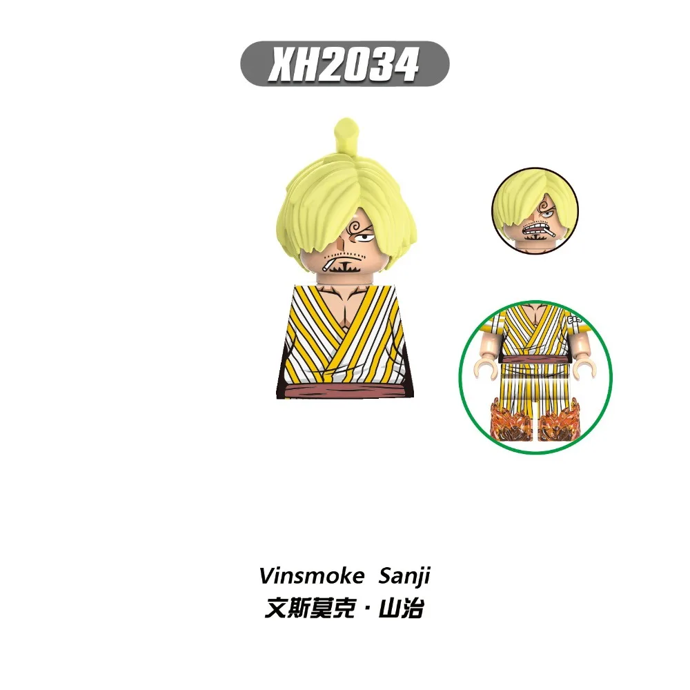 Anime Series One Piece Mini Action Figure Doll Vinsmoke Sanji Yamato Usopp Nami Assembling Building Block Dolls Kid's Toy Gift