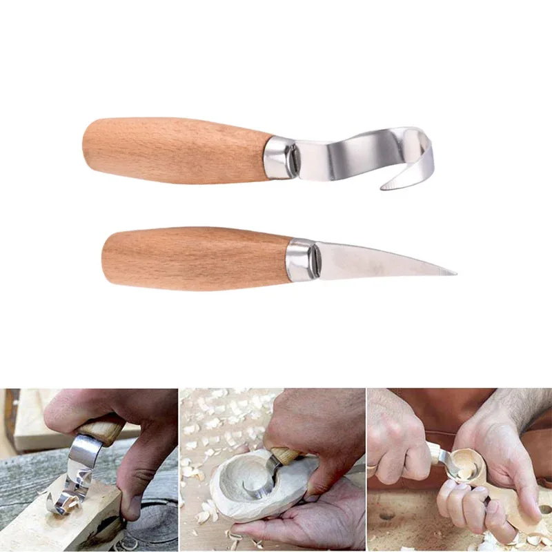 Wood Carving Chisels Wood Carving Knife Chisel Hook Knife Carving Tools Ergonomic Woodworking Spoon Durable Crooked Beginners Sculptural Professional