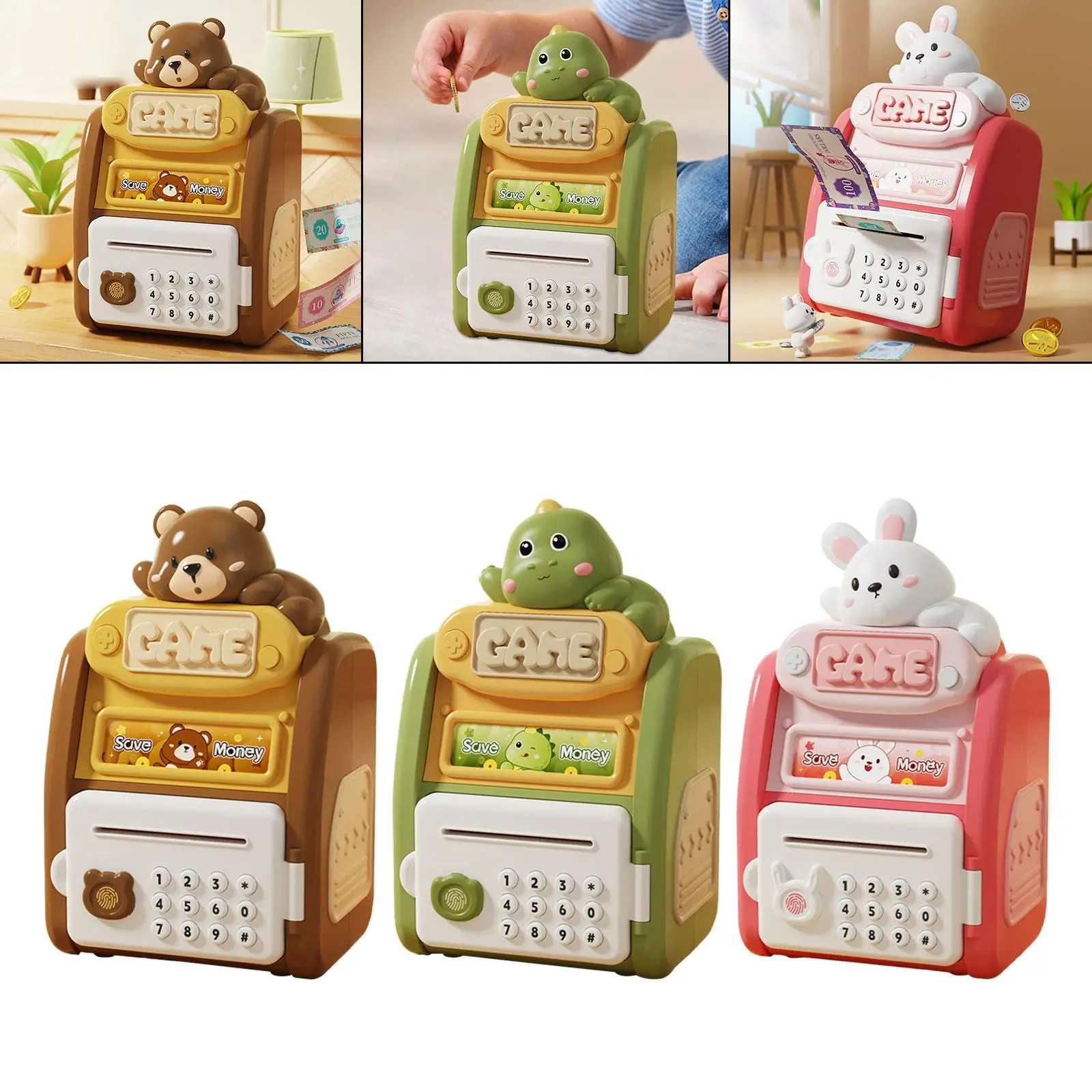 Electronic Fingerprint ATM Piggy Bank Password Lock Savings Bank Electronic Piggy Banks