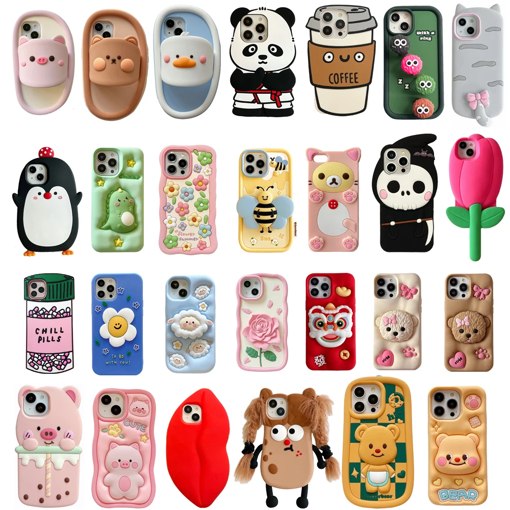 Soft Silicone Shockproof 3D Cartoon Phone Case
