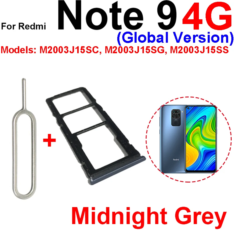 Remplacement Pour Xiaomi Redmi Note 9 Pro 9S Plateau De Carte Sim Support De Fente Adaptateur Connecteur Pièces De Rechange  509