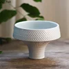 Creative Ceramic Flower Pots Desk Decoration Hammer Pattern Texture Goblet Vase Artificial Flowers Decorative Floral Arrangement 2