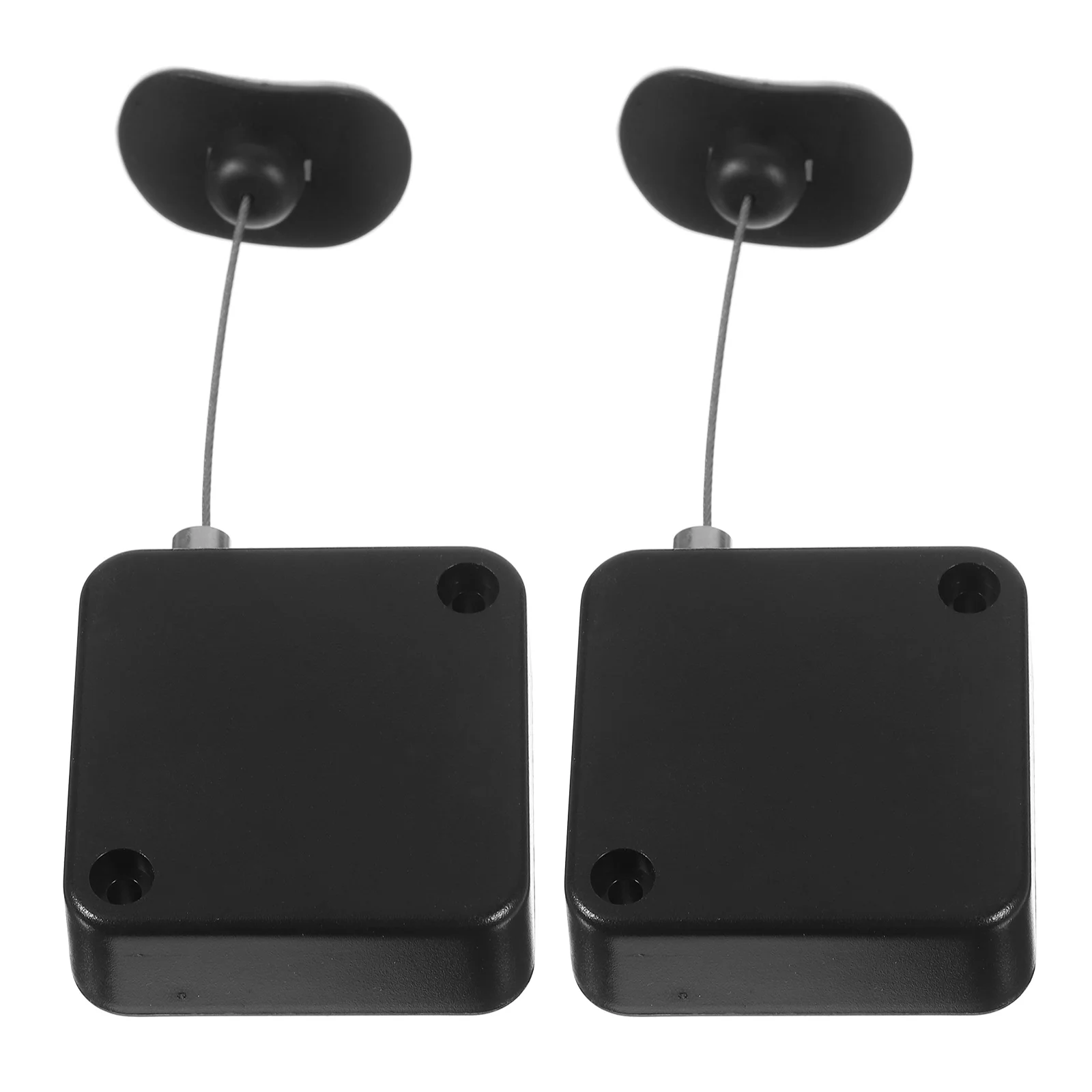 2 Pcs Automatic Retractable Steel Cable Lock Black 1m Remote Control Security Tether Anti Lost Wire Rope Badge Leash Hardware