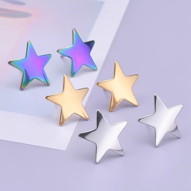 Five-Pointed Star Stainless Steel Earrings 1