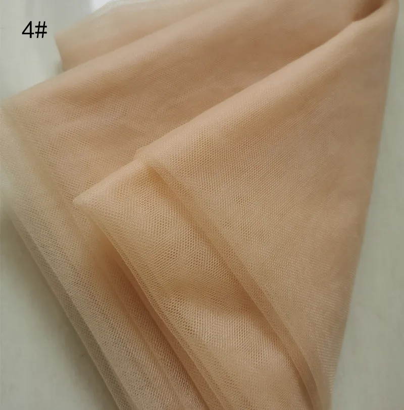 피부 친화적 무사 베이지 누드 스킨, 안티 후크 웨딩 원피스 원단, 투명 소프트 경량 투명 그물 얇은 명주 그물