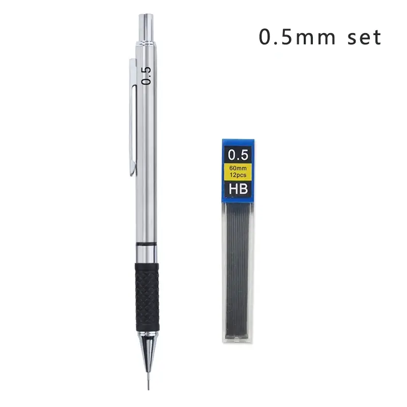 Metal Mechanical Pencil Set with Pencil Grip, Leads Art Drawing Student Office Supplies 0.5/0.7/0.9/2.0mm Automatic Pencil - Image 8