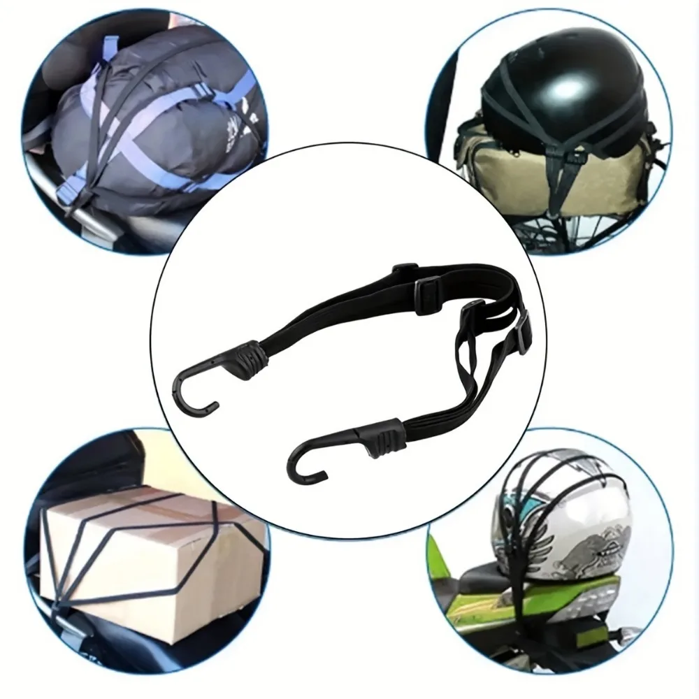 4-in-1 Multifunctional High-elasticity Strap With Hook Adjustable Motorcycle Electric Bicycle Helmet Rear Box Seat Fixed Strap motorcycle helmet strap motorcycle luggage strap