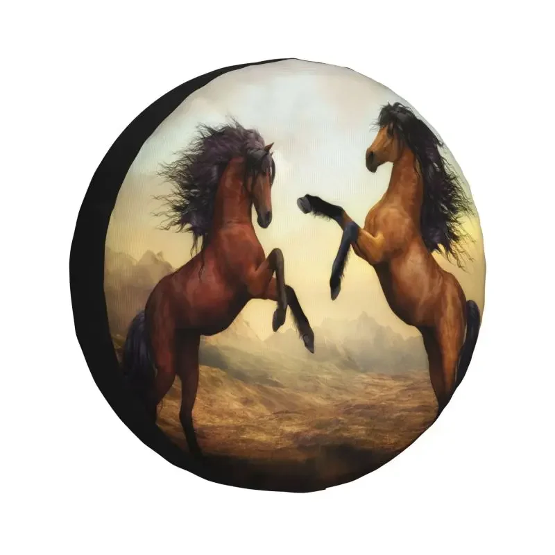 

Чехол для запасной шины, коричневый чехол в виде арабской лошади для Jeep Honda Animal SUV RV 4x4, аксессуары для автомобиля, 14 "15" 16 "17"