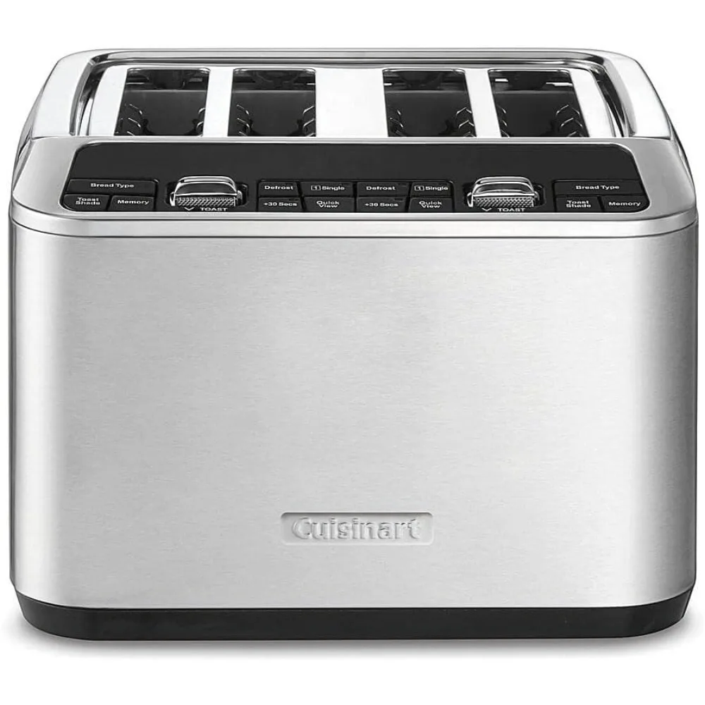 

4-Slice Motorized Toaster, Removable crumb tray, has versatile toasting functions such as Toast, Defrost, Reheat and Cancel