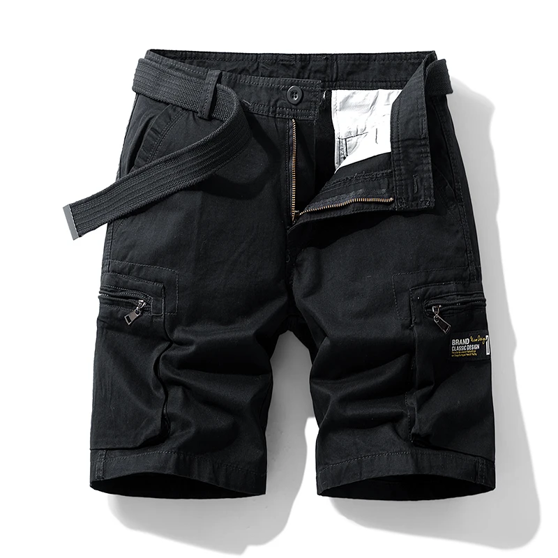 Summer men's new outdoor sports quick drying workwear with large pockets, versatile capris, loose and breathable casual shorts
