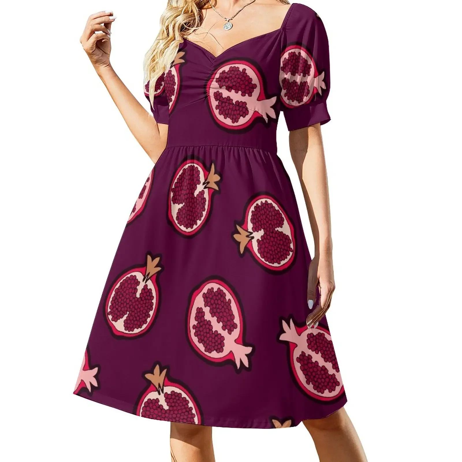 

Pomegranate Pattern Sleeveless Dress wedding dresses for woman luxury dresses Summer women's clothing Womens dresses