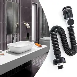 Kitchen Sink Drain Pipe Flexible Extension Deodorant Strainer Pipeline Bathroom Washbasin Anti Blockage Supplies Accessories