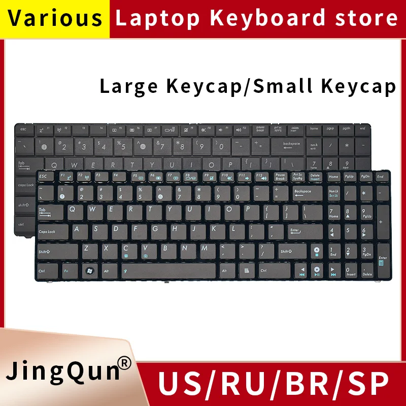 New Eua Teclado do Laptop Russa para Asus N53s K52d X53s X54h X55v A52jc K53s K55d N61v A53s K53s N53j A52j K55dr B53s K54hr G51v