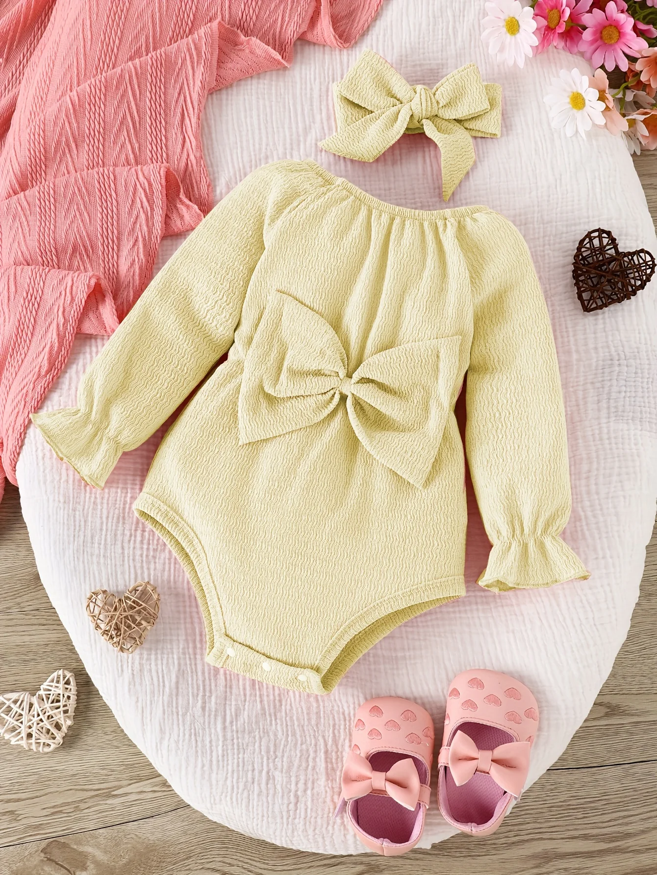 Baby Bow Onesie & Kerchief Set 3