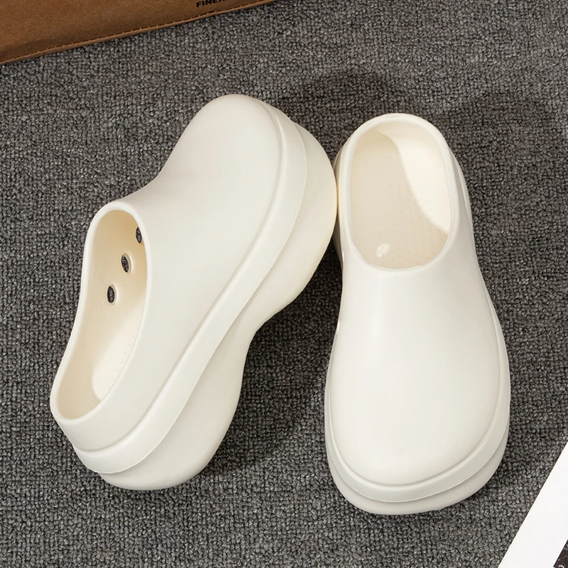 Women's Slippers Minimalist Non Slip Platform 5CM Thick Chef Shoes Men Indoor Outdoor Beach Garden Fashion Couple Sandals 4