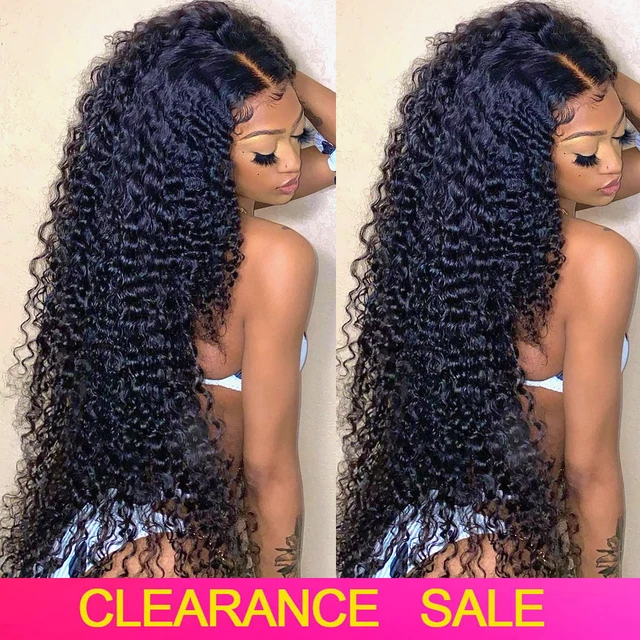 Deep wave frontal wig x hd transparent lace frontal wig pre plucked remy inch
